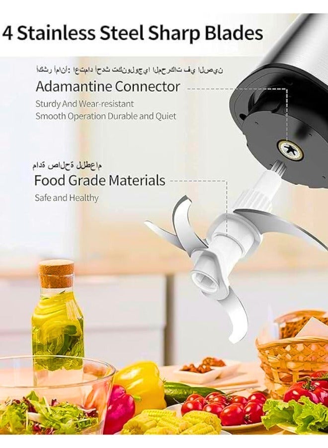 Electric Meat Grinder Powerful 800W & Electric Vegetable Food Processor    3.8-L & 2-Speed Electric Chopper  – Large-Capacity Food Processor Electric Stainless Steel &  Meat Grinder Electric 3.8-L - High power Food Processor & Meat Chopper Electric sharp blades for  Meat, Vegetables Nuts,& fruits. - Image 2